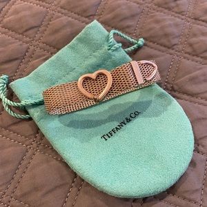 Tiffany & Co. sterling silver mesh heart buckle bracelet